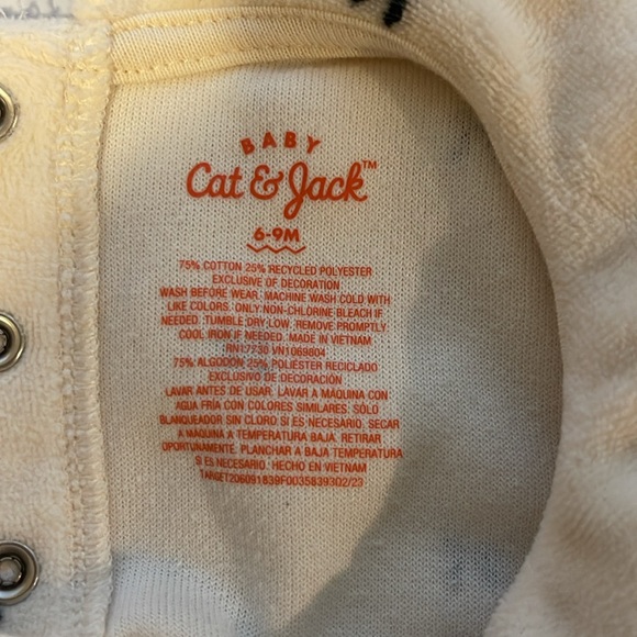 Baby Girls' Bow Printed Velour Romper - 6-9M - Picture 5 of 5